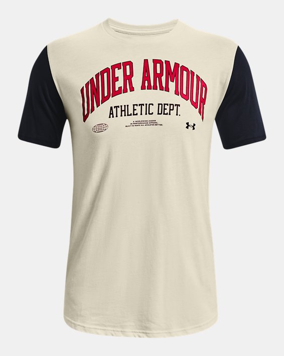 Men's UA Athletic Department Colorblock Short Sleeve, Brown, pdpMainDesktop image number 4